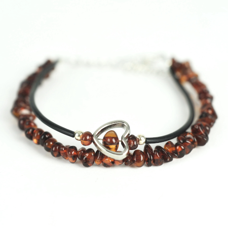 Bracciale Caucciù Inserto Cuore