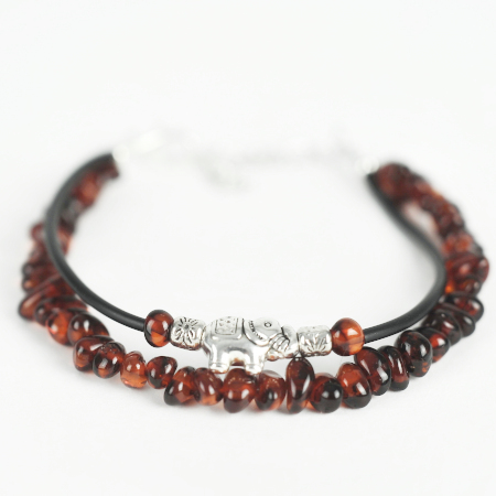 Bracciale Caucciù Inserto Elefante